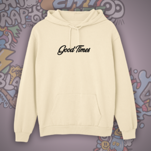 Good Times Cartoon Hoodie- Cream